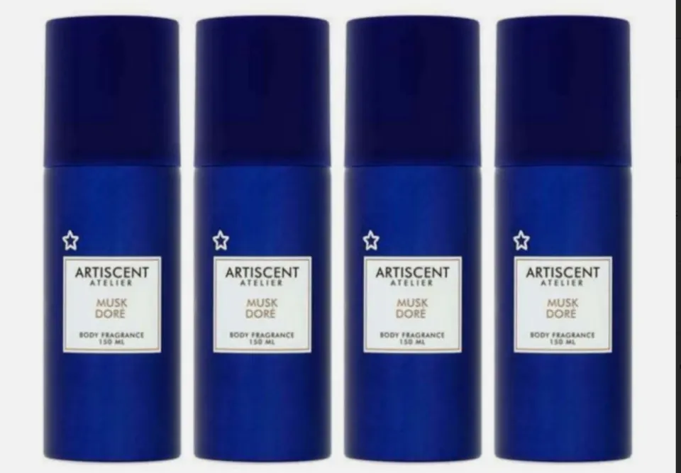 4 x Superdrug Atelier Musk Dore 150ml Body Fragrance/Deodorant