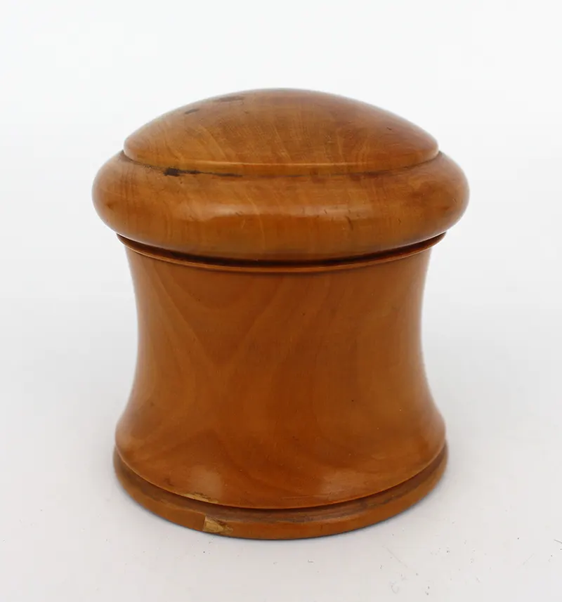 Antique Treen Fruitwood Pot
