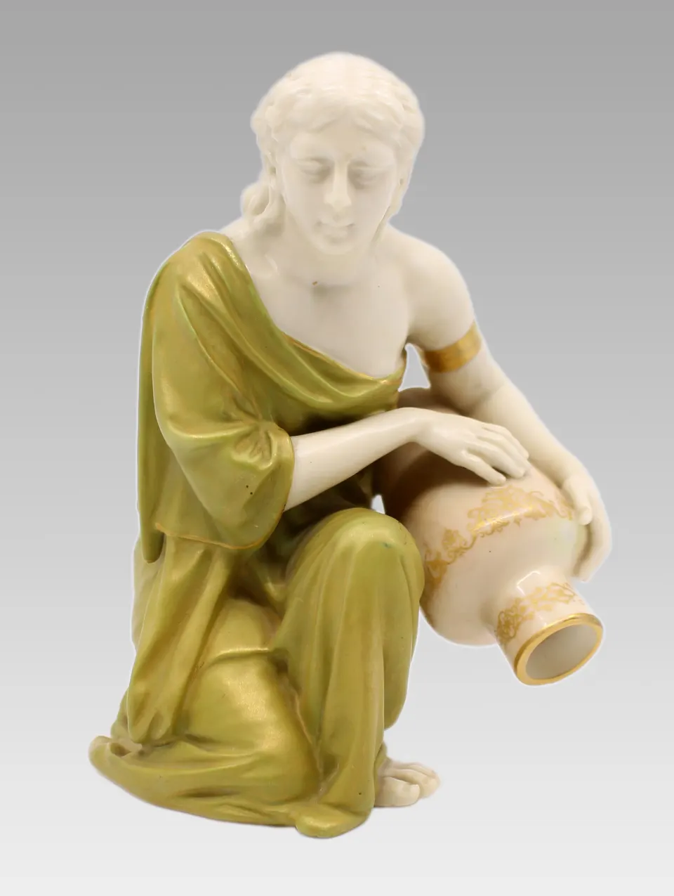 Royal Worcester Hadley Figurine 637 Kneeling Water Carrier 1910