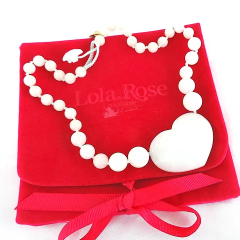 Lola Rose White Quartz Bead & Heart Necklace 'New'