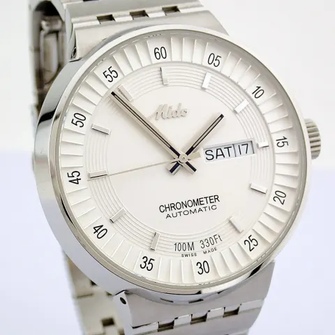 Mido / All Dial Day Date Chronometer Automatic Transparent (Unworn) - Gentlemen's Steel Wristwatch