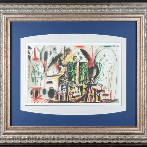 Pablo Picasso Rare Lithograph "The Master's Studio".