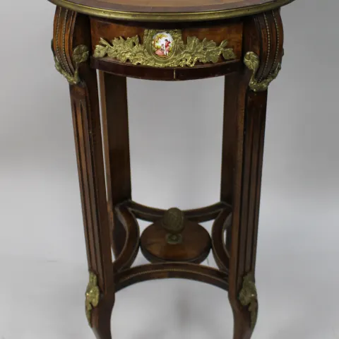 Louis XV Style Inlaid & Gilt Metal Lamp Table