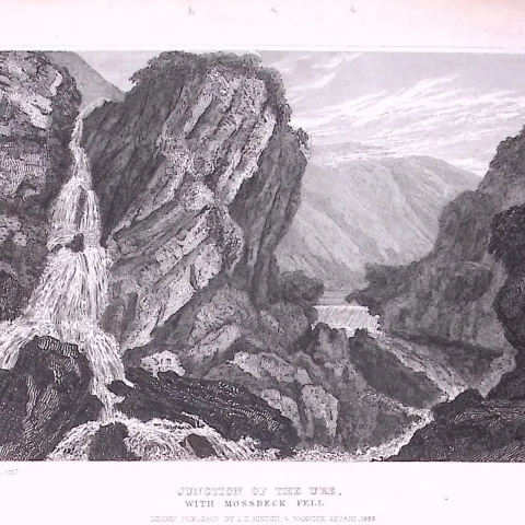 Junction of The Ure Yorkshire 198 Years-Old Thomas Allen Antique Steel Engraving-8