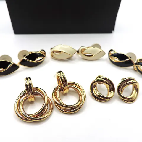 Five Pairs Vintage D'Orlan & Monet Signed Earrings