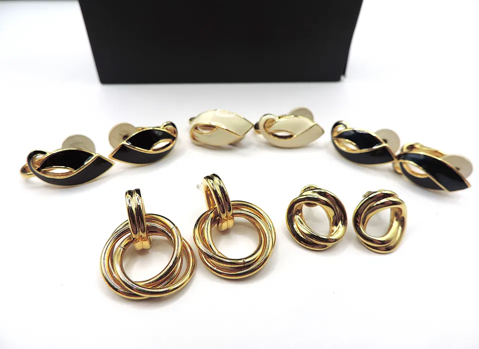 Five Pairs Vintage D'Orlan & Monet Signed Earrings