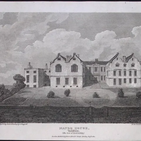Rokeby Manor House Yorkshire Antique 213 Years-Old Steel-Engraving-38