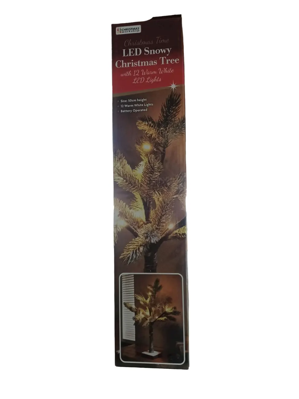 Christmas Workshop Led Snowy Christmas Tree With 12 Warm White Led Lights L14