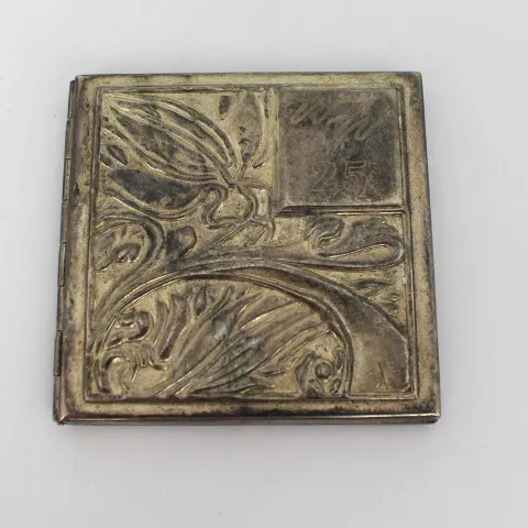 Vintage Silver Plated Art Nouveau Style Compact
