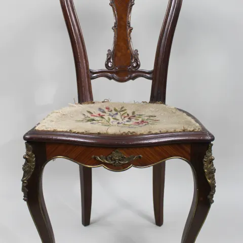 Antique French Parquetry Kingwood Chair