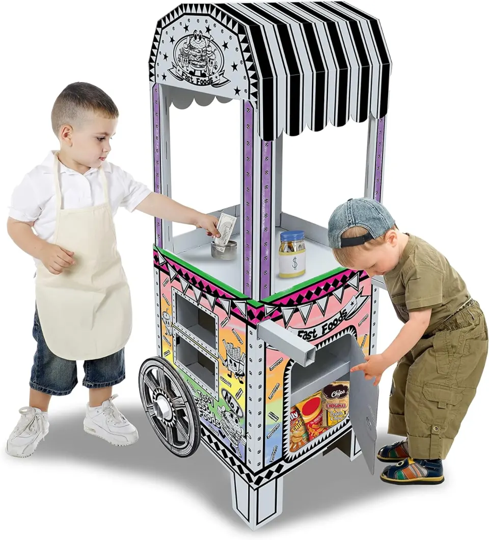 Kids 3D Cardboard Playhouse for Craft Colouring and Play
