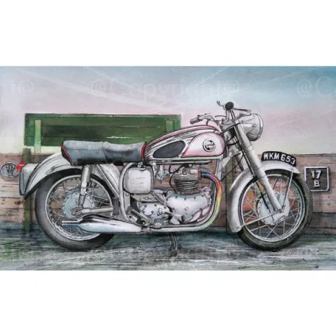 Iconic British Motorbike Metal Sign "Norton Model 99-Dominator 1950's"