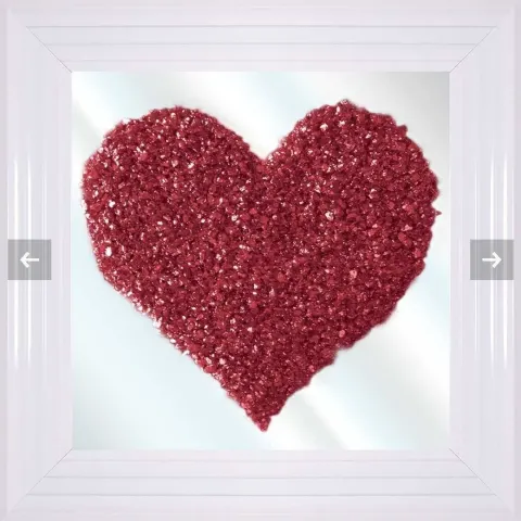 Framed Red Heart On Mirror Picture