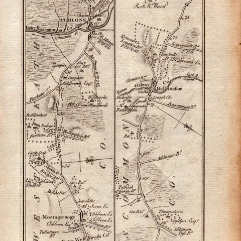 Ireland Rare Antique 1777 Map Dublin To Galway Athlone Athenry Ballinasloe-76