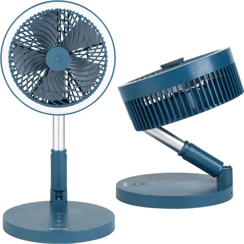 Professional Cordless Foldable Fan with LED Ringlight by SALTER