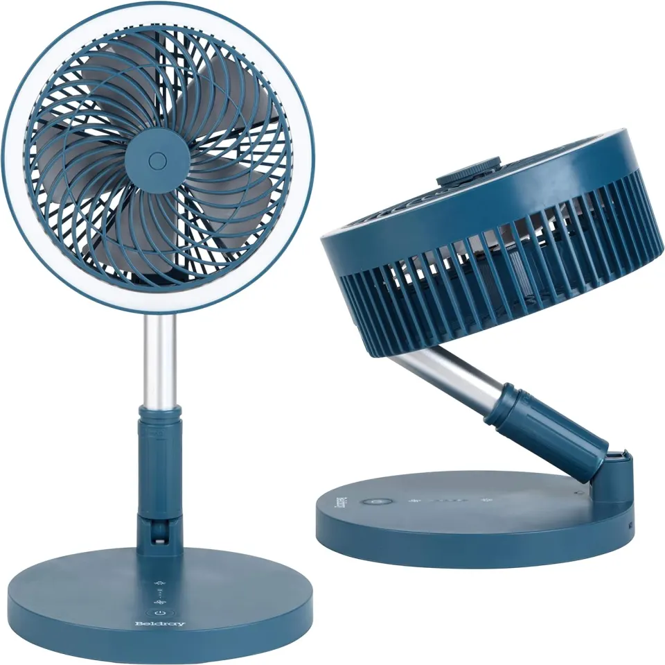 Professional Cordless Foldable Fan with LED Ringlight by SALTER
