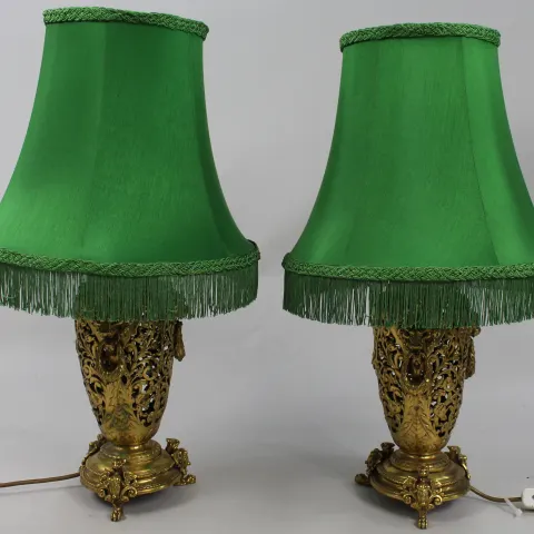 Pair of Antique Ormolu Table Lamps