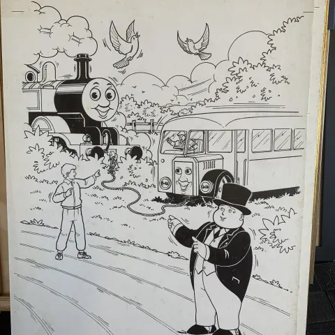 Thomas The Tank Engine & Friends Original Artwork, Signed By Timothy Marwood Full Page