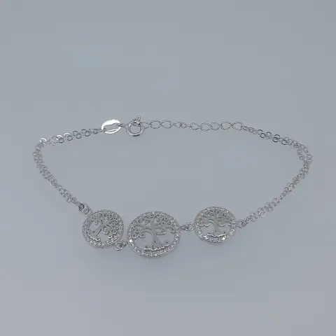 Silver 925 Tree of Life Bracelet Set With CZ Stones