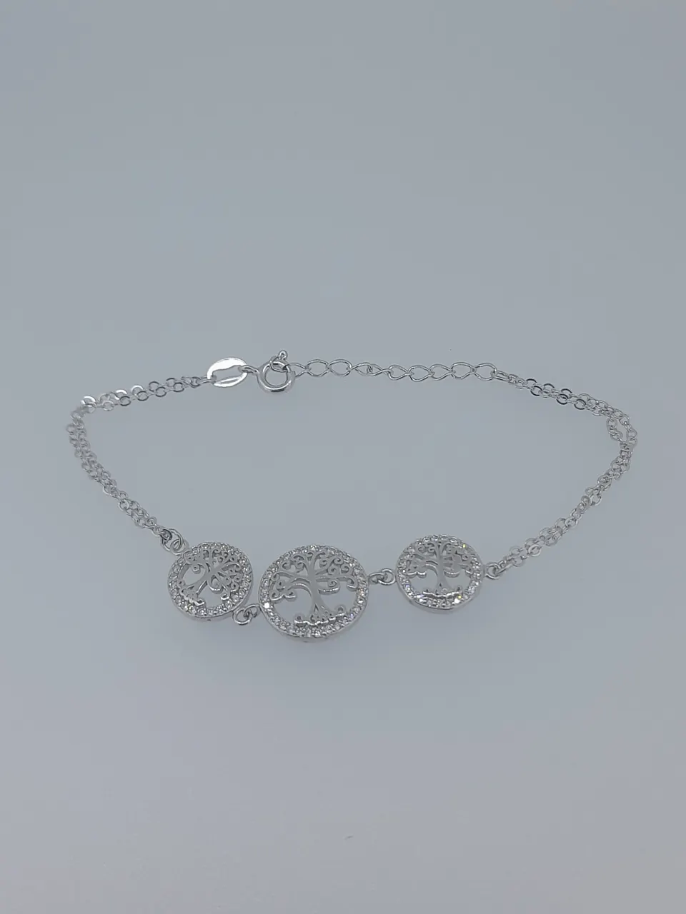 Silver 925 Tree of Life Bracelet Set With CZ Stones