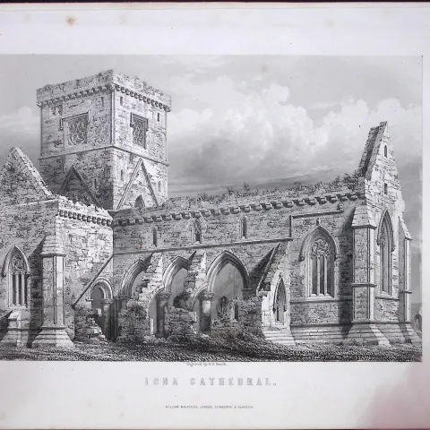 Iona Cathedral Argyll Scotland Victorian Antique 152 Years-Old Engraving-18