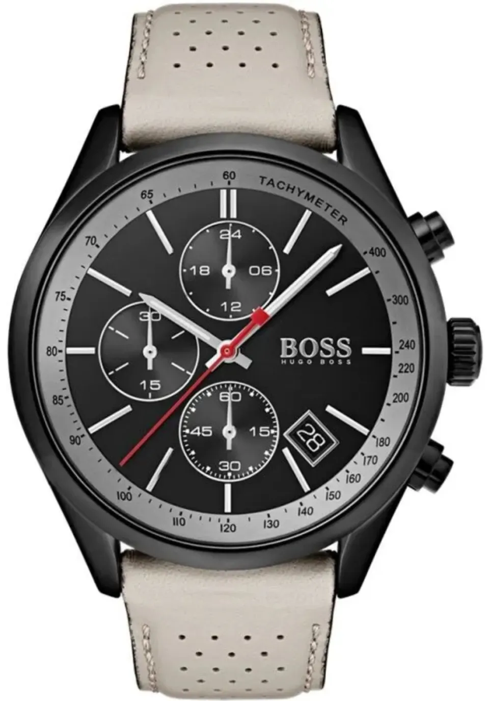 Hugo Boss  1513562  Men's  Grand Prix  Leather Strap  Quartz  Chronograph  watch