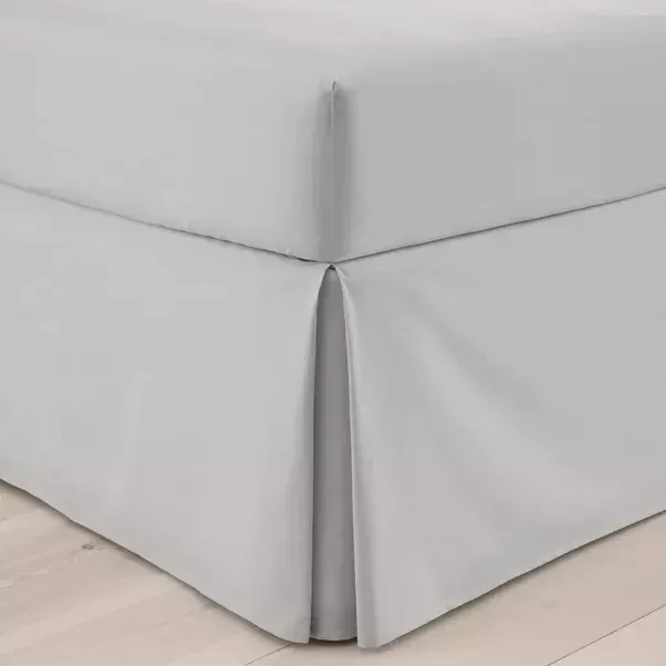 Easy Care Plain Dye Valance Silver Double