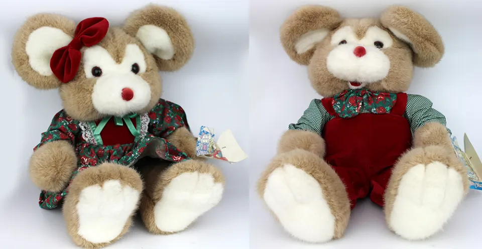 Pair of Vintage Commonwealth Toys Merry Mice