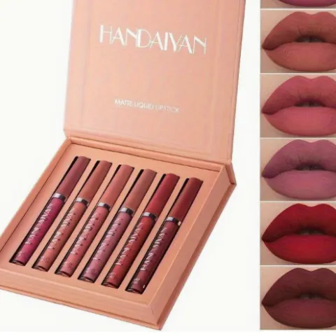 6pcs Waterproof Matte Lipstick Set For All Skin Types, Long-Lasting Vibrant Colours, Velvet Finish