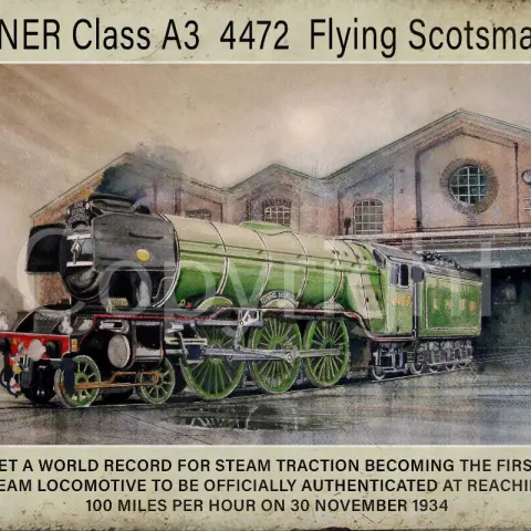 Flying Scotsman Steam Locomotive 4472 1934 World Record Metal Wall Art