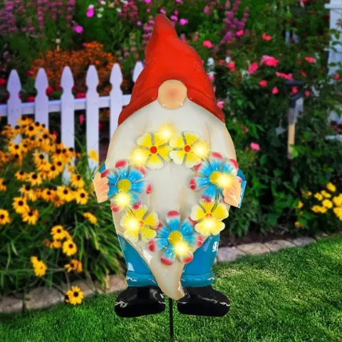 Solar Gnome Garden Stakes x 4
