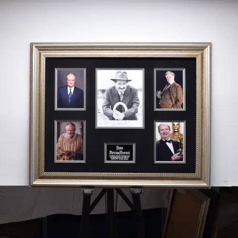 JIM BROADBENT framed original signature presentation.