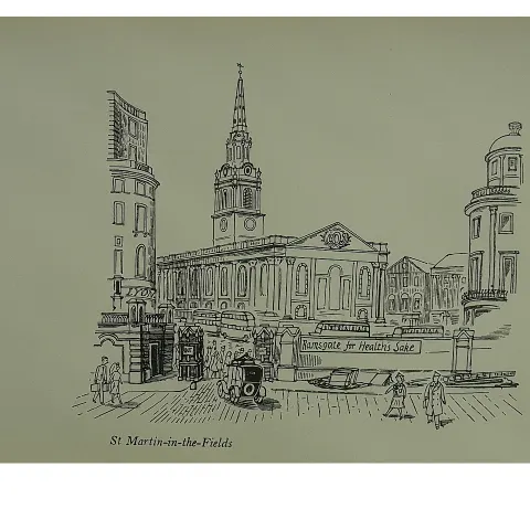 Edward Bawden Original Lithograph - London St Martins in the Fields