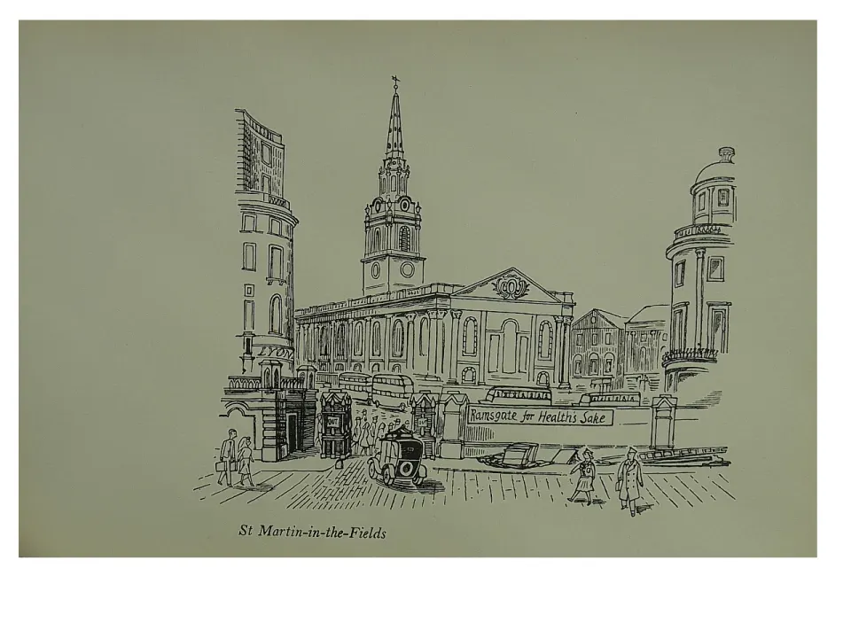 Edward Bawden Original Lithograph - London St Martins in the Fields