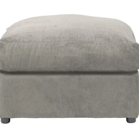 (48) RRP £149. Grace Foot Stool Stone. Upholstered In A Soft Velvet Like Fabric. The Foam Seats And