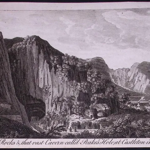 Peakes Hole Derbyshire Rare Georgian Copper Antique Engraving 1776-37