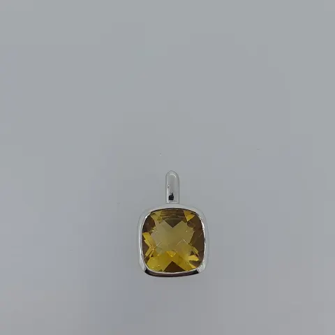 Silver Pendant Set With AAA Citrine Bezel Set Stone
