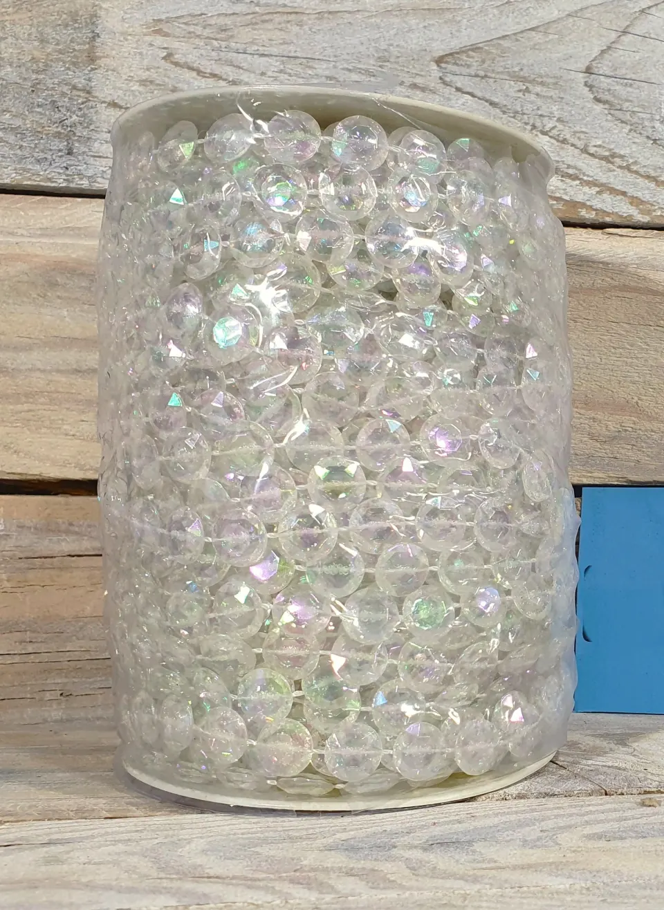 14mm clear acrylic, bead string. Approx 17 metres. Rrp £35.99