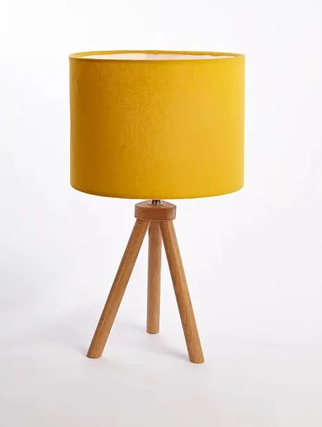 (135/6E) Lot RRP £124 – 2x Grey Mandala Table Lamp RRP £10 Each. 1x Mustard Tripod Table Lamp RRP £