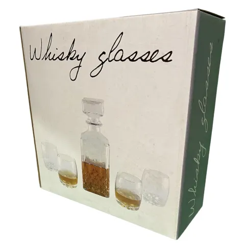 3 x Whiskey Decanter And 4 Glasses RRP 34.95 ea L9c