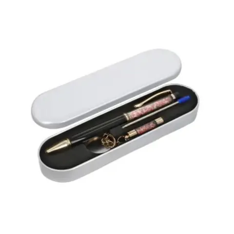 NEW!! Peach Opal Filled Ball Pen with Keychain