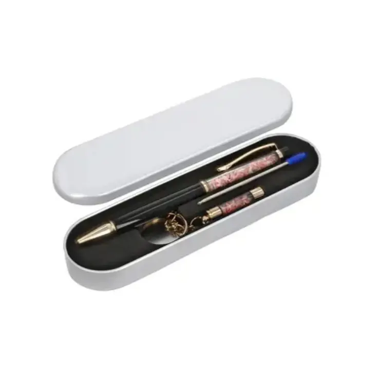 NEW!! Peach Opal Filled Ball Pen with Keychain