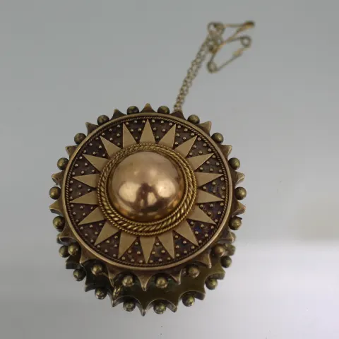 Antique Gold Mourning Brooch