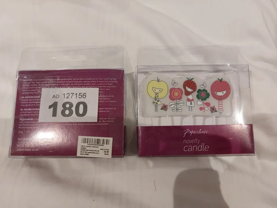 Novelty Fruit Ladies Candles RRP £3 each.  Box of 30