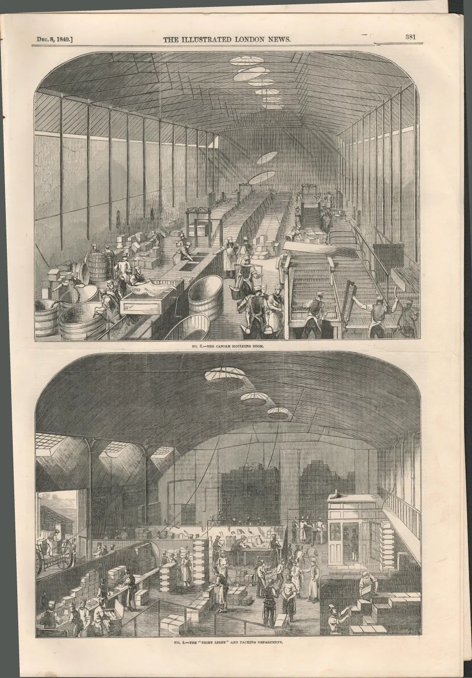 Victorian Candle Making London Factory Antique 1849 Newspaper