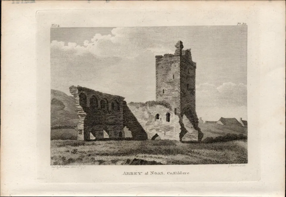 Naas Abbey Co Kildare Rare 1791 Francis Grose Antique.