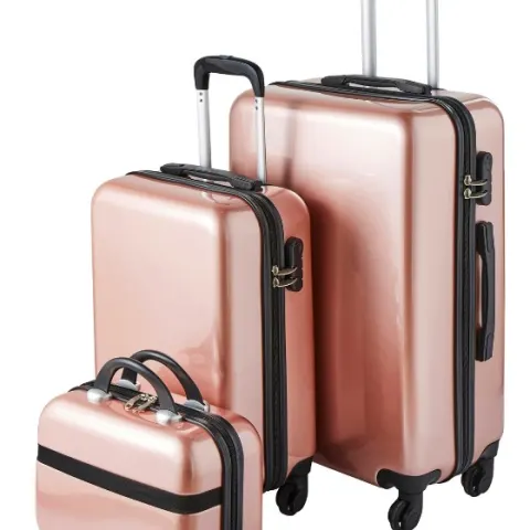 (82/MR1C) RRP £110.  3 Piece Rose Gold ABS Luggage Set.