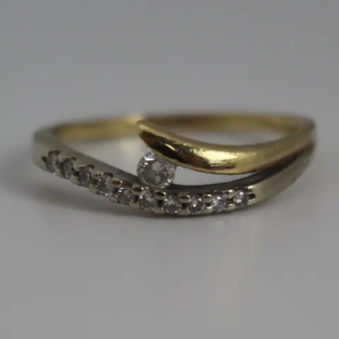 Crossover Diamond Ring 14ct Gold