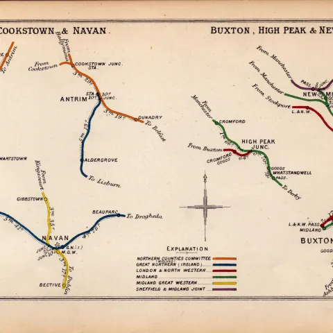 Antrim Cookstown & Navan Ireland Antique Railway Junction Diagram-10.