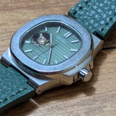 Seiko Automatic Open Heart — Green Dial Sports-Luxury Watch